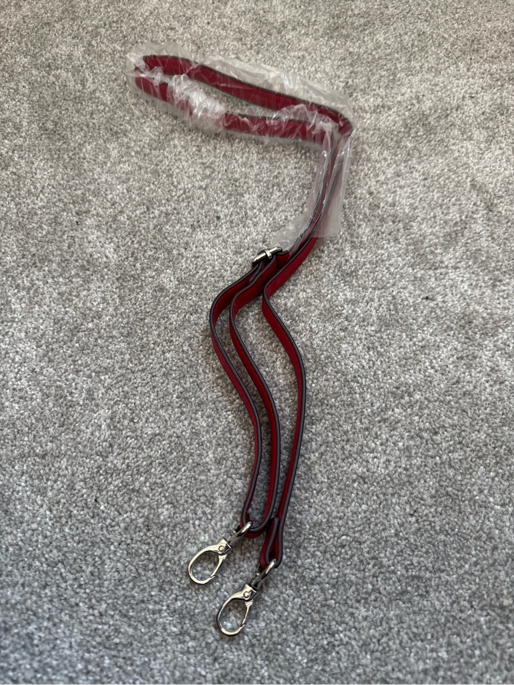 Red Adjustable Strap with Silver Clips - Picture 3 of 4